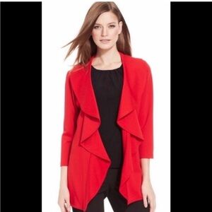 Calvin Klein Drape Front Ruffle Cardigan Blazer - Sz 4